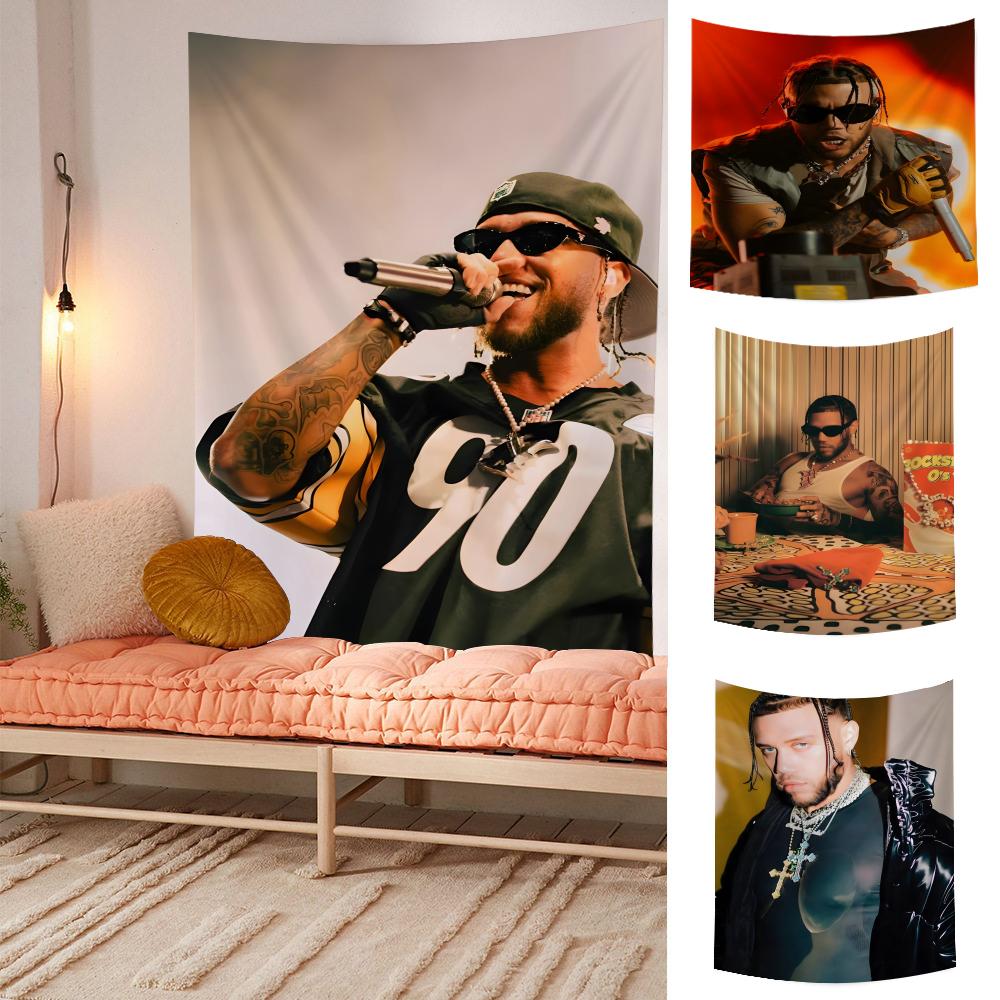 Rapper Singer Jhayco Tapestry Microfiber Wall Hanging For Bedroom Living Room Decor Outdoor Festival Garden Bar Background