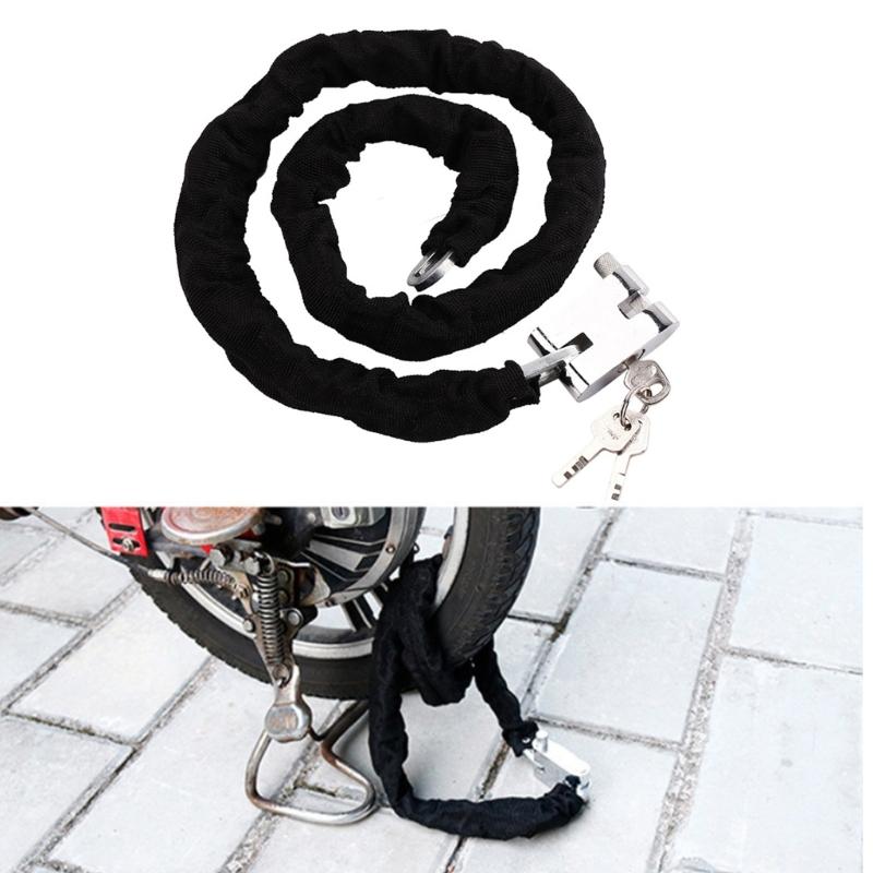 Motorcycle Chain Lock with Protective Sheath & 3 Keys, Security Padlock for Scooter, E Bike, and Bicycles Parking