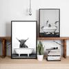 1pc Retro Art Bathroom Animal Poster Self-adhesive Art Poster Waterproof Paper Sticker Coffee House Bar Room Wall Decor