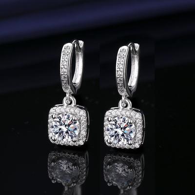 New Fashionable and Trendy Square Bag Earrings for Women Zircon Ear Buckles Earrings and Pendants