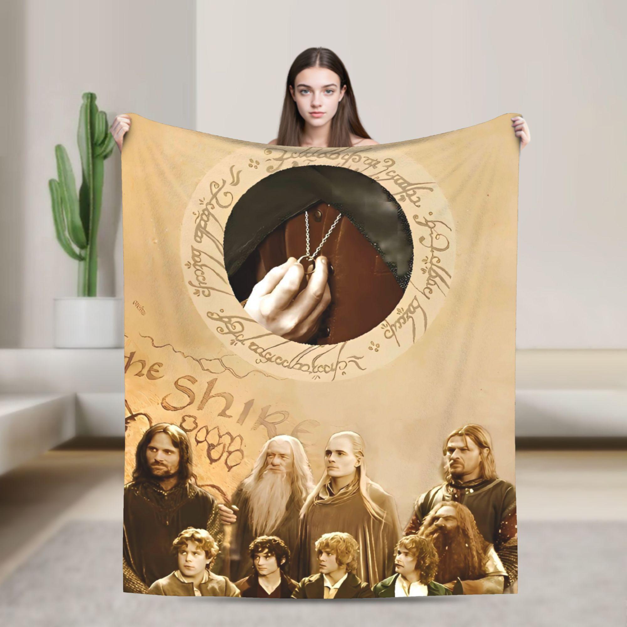 

L-Lords Of The R-Rings Blanket Picnic Flannel Throw Blanket For Outdoor Super Warm Quality Bedspread Gift 130x150cm
