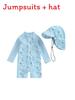Childrens Polyester Long Sleeve Swimsuit With Hat And Full Coverage For Pool And Beach Play