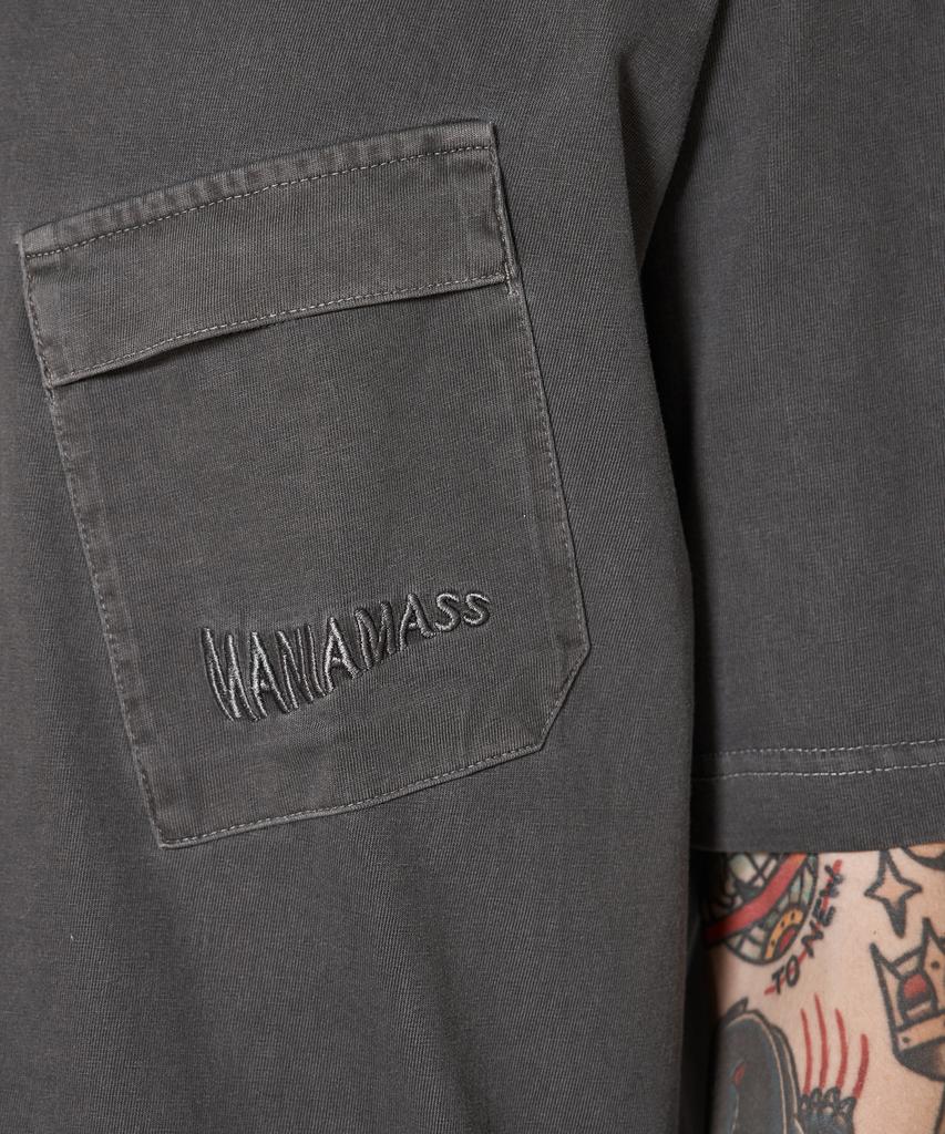 MANIAMASS Garment Dyed Cut-Out Detail Short Sleeve T-Shirt (Tomi B)