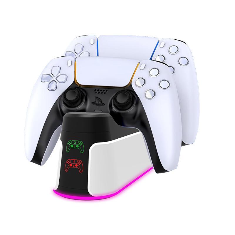 PS5 Dual Controller Fast Charging Dock with RGB Lights
