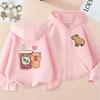 Funny Kids Capybara Zip Up Hoodie Children's Hoodie Zipper Children Capibara Sweatshirt Manga Clothes Kid Girl Boy Top Hoody