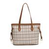 Tote Bag Women's Large-capacity Plaid Commuter Bag New Casual Shoulder Bag College Student Class Bag