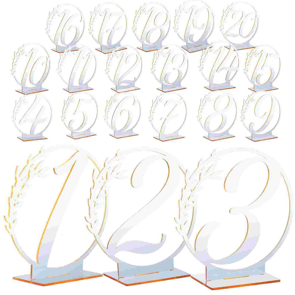 20 Stück Acryl Tischzahlen Hochzeit Elegant Bankett Party Empfang Veranstaltung Sitznummernschilder Mit Sockel Klar Platzkartenhalter