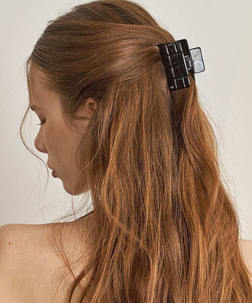 S'Secondo Elodie Mini Check Square Hair Claw Clip_2 Colors
