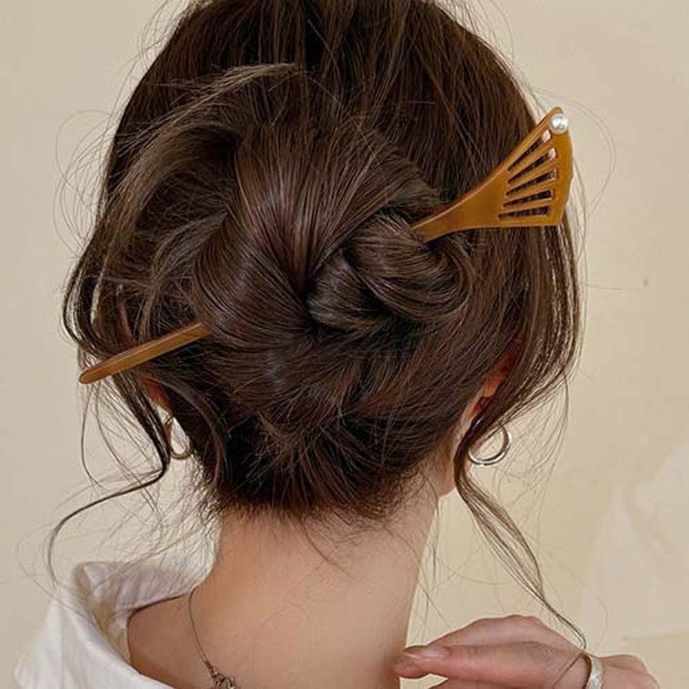 Modern Hanfu Style Acetic Acid Hair Stick New Chinese Style Fan-Shaped Hair Pin  Women