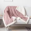 Nap Air-conditioning Blanket Soft and Comfortable Thickened Double-layer Solid-color Striped Lamb Wool Drawn Blanket