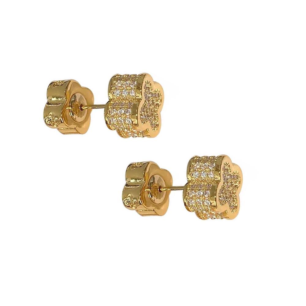 Damen High-End Modeschmuck 925er Silber Stecker mit elegantem Vorder- und Rückseitendesign