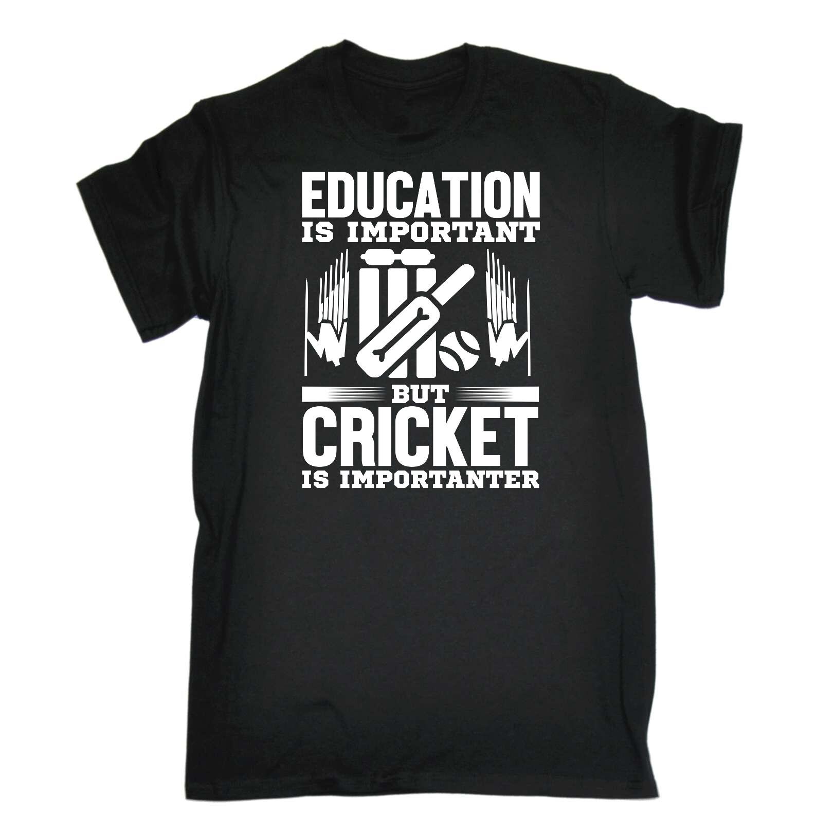 

Cricket Education Is Important Is Importanter - Mens Funny 100% Cotton T-shirt Mens Tees Top Tee Tshirts S