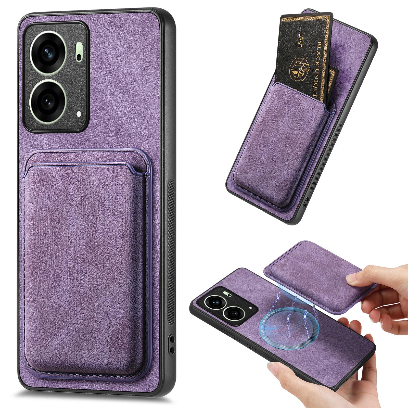 

For Oppo Reno4 5G/Oppo Reno13 5G (Global) Magnetic Case Leather Back Cover with Detachable Card Holder F