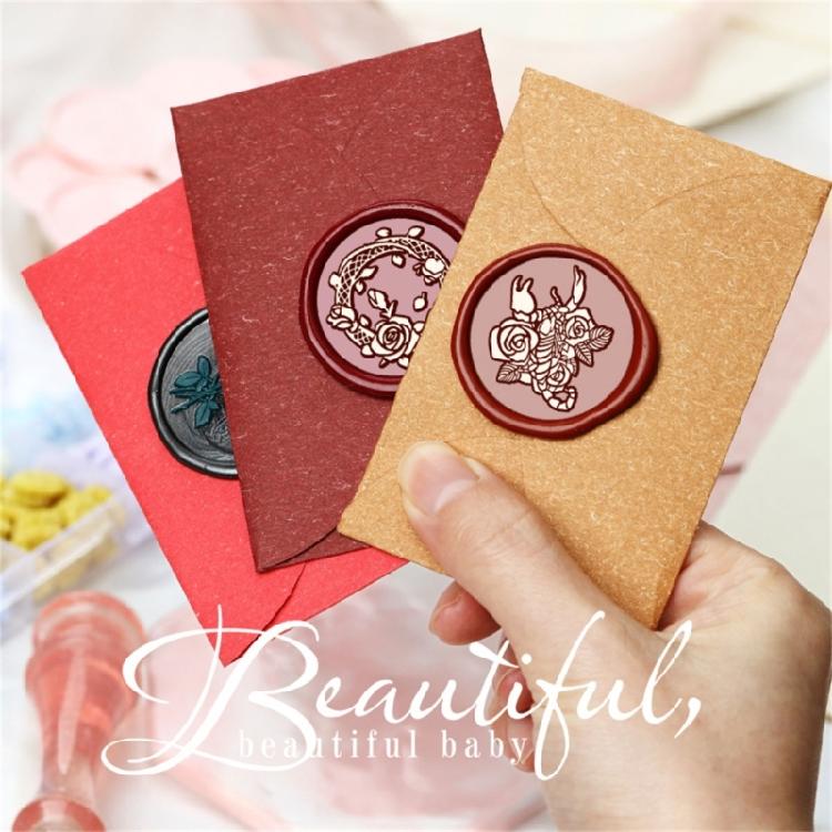 Geprägte Wachssiegelstempelkopf Abnehmbarer Dichtungs Messingstempelkopf für Geschenk Umschlag Einladungen Grußkarte Dekorationen