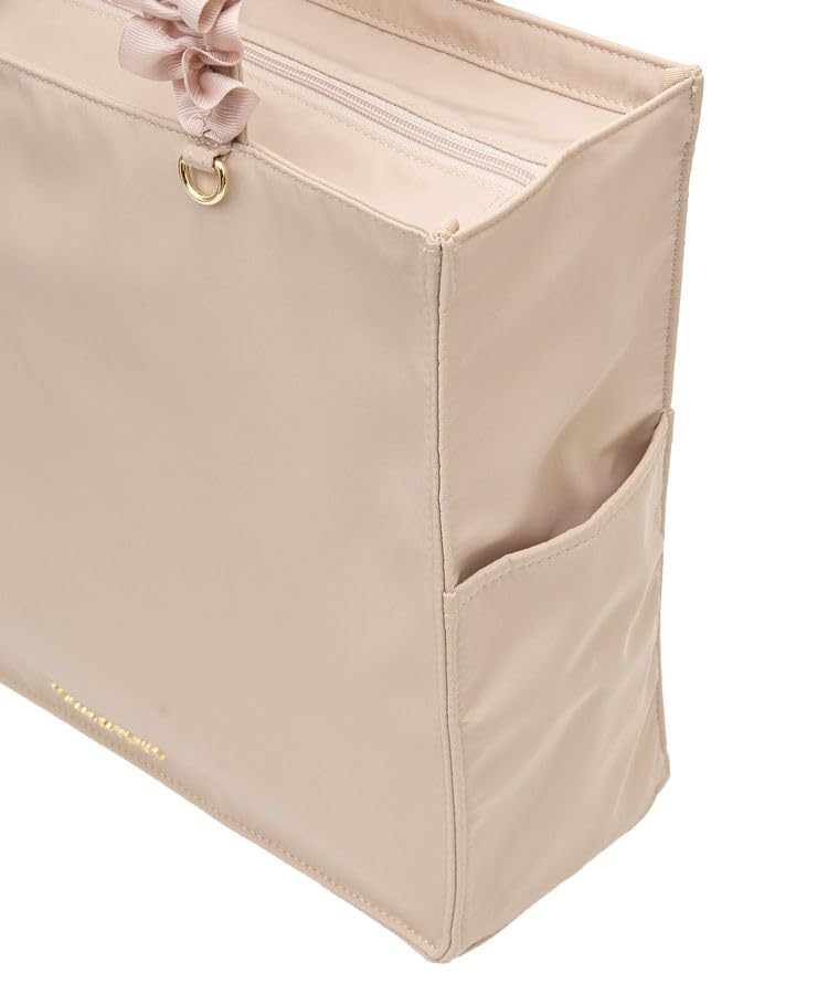 Maison de FLEUR (EC Exclusive) Side Pocket Frill Handle Square Tote, Beige, 08000328400