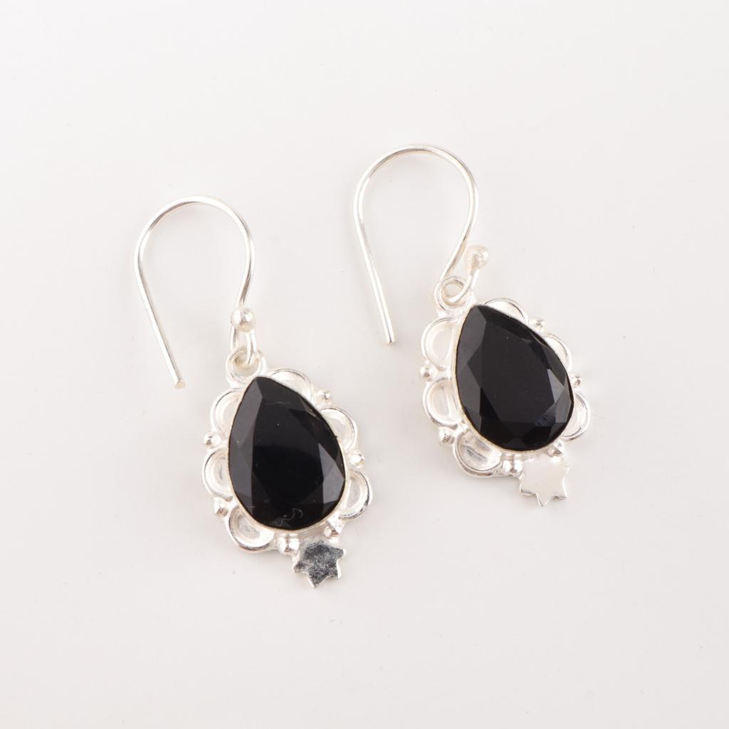 Black Onyx Gemstone 925 Stamped Silver Handmade Jewelry Multi Earrings For Women EE-163-17