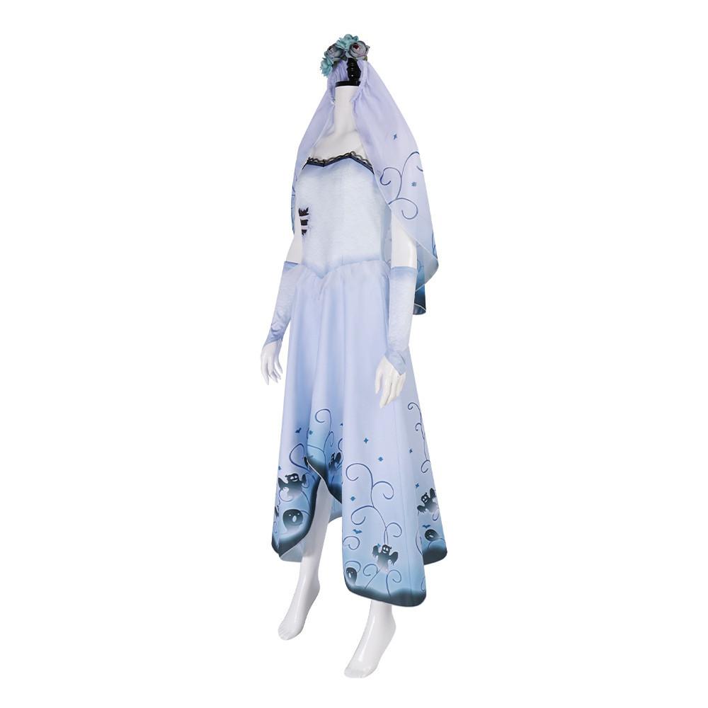 Tim Burtons Corpse Bride Emily Themed Cosplay Dress With Polyester And Spandex For Role Play