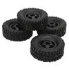 4WD Rubber Tires Aluminum Alloy Wheel Hub for WPL C14 C24 B14 B24 B16 B36 1 16 RC Car Upgrade PartBlack