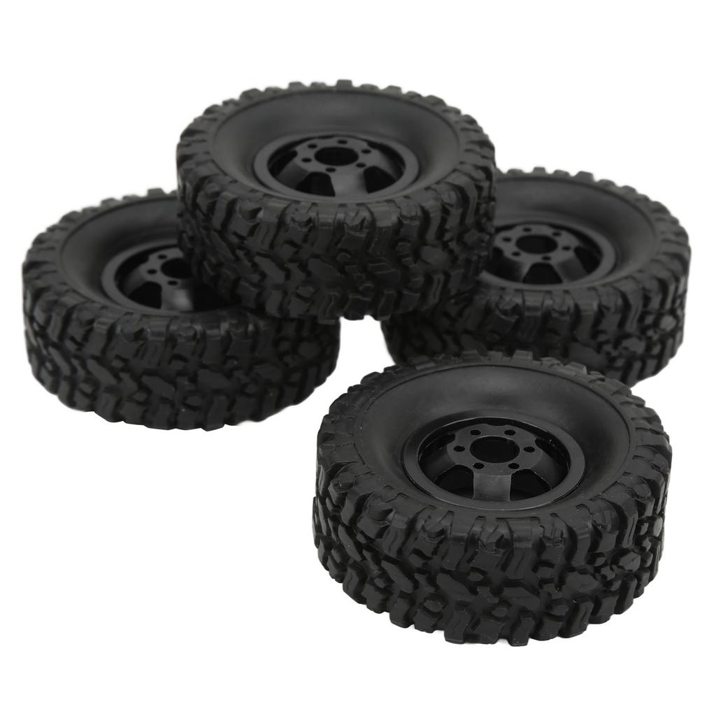 4WD Rubber Tires Aluminum Alloy Wheel Hub for WPL C14 C24 B14 B24 B16 B36 1 16 RC Car Upgrade PartBlack