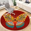 1PC Butterfly Mandala Office Round Area Rug,  Mat Suitable ForOffice, Under Office Chairs Bedroom Living Room Home Decor, Room Deco