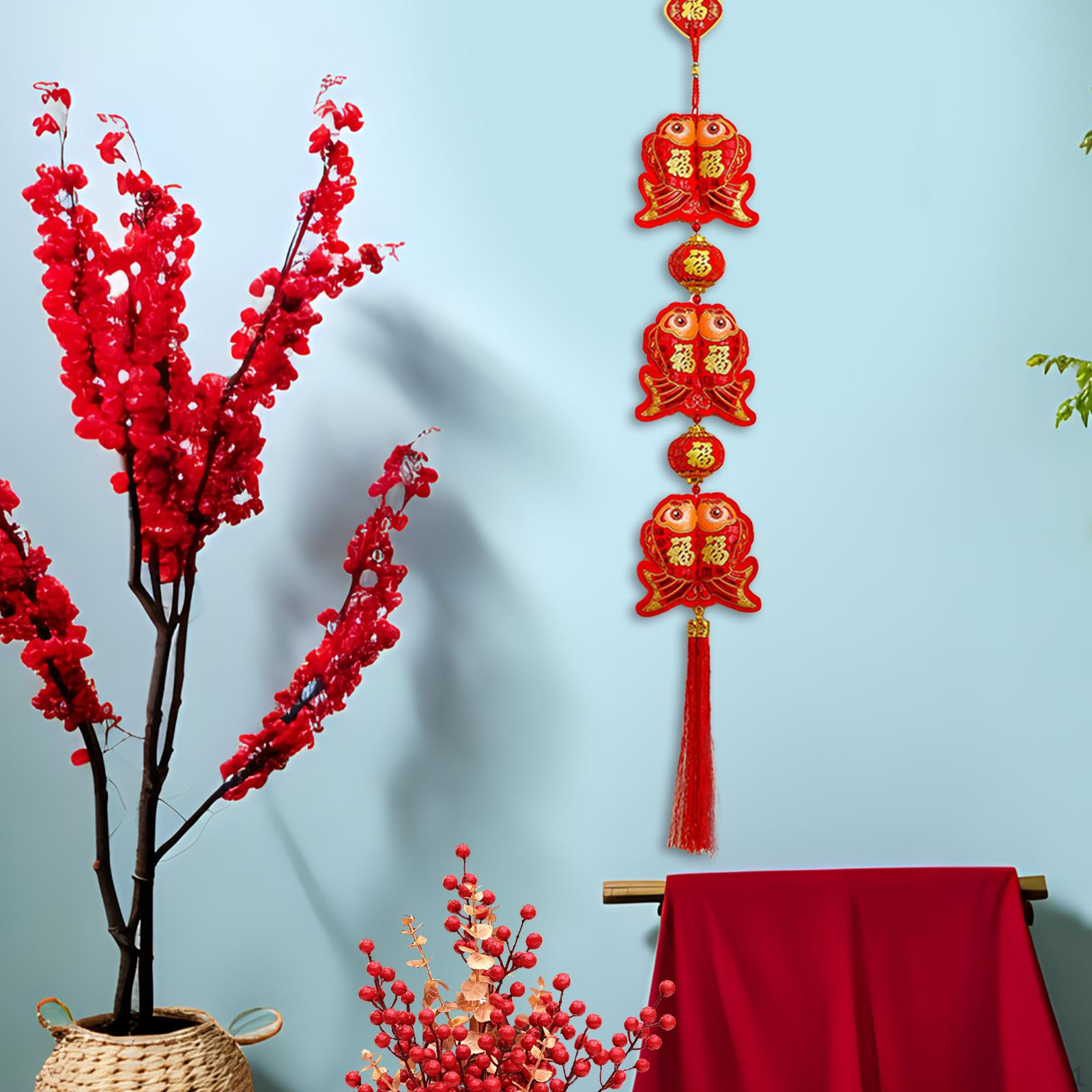 

Year Decoration Chinese Fu Character Happy Red Photo Props Charm Tassel for