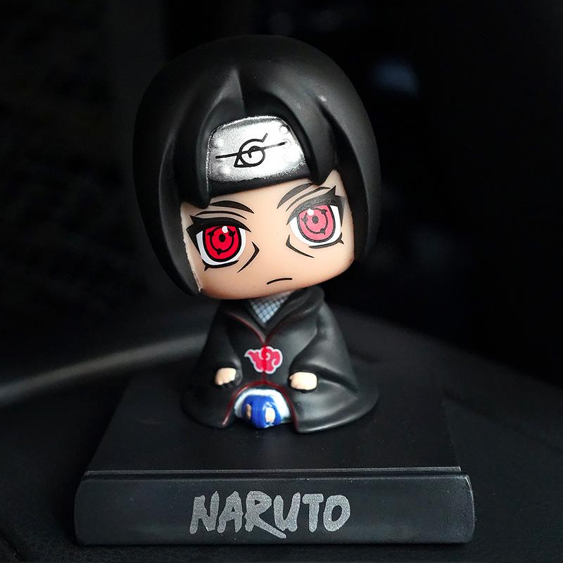 Anime Naruto Figure Uzumaki Naruto Kakashi Sasuke Itachi Car Ornaments Shake Head Cute Action Figure Figures Model Toys Gift