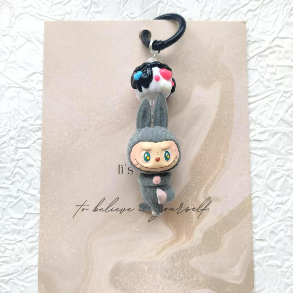 New Flocking Mini Yoga Cute Keychain Doll Bag Pendant Cute Schoolbag Gift Pendant