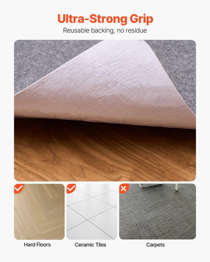 Tappetino per Sedia, 897 x 1396 mm Tappetino per Sedia da Ufficio per Pavimenti Duri, Protezione per Pavimento per Sedie a Rotelle, Superficie in Poliestere, Antiscivolo e Facile da Pulire, Liscio
