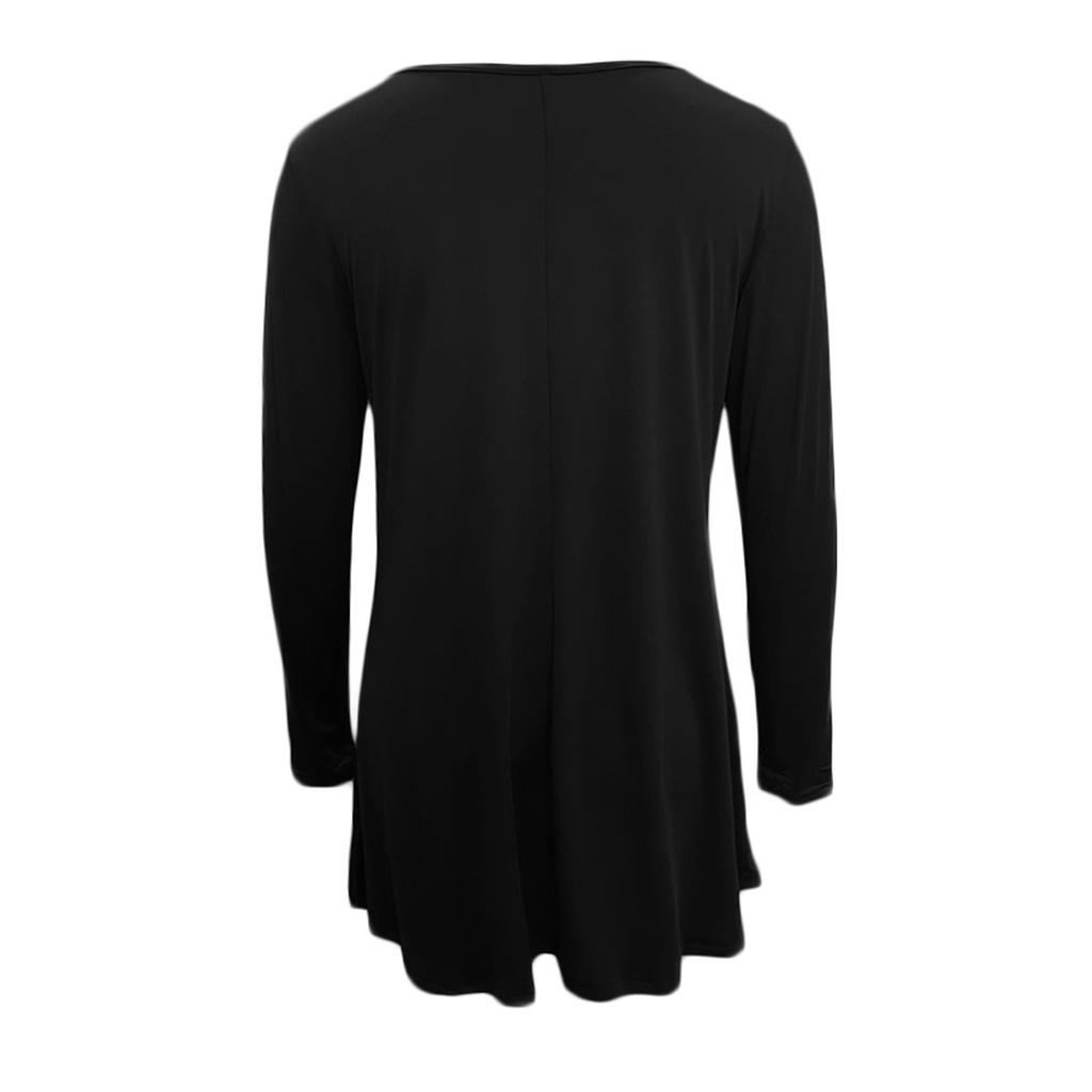 Women's Fashionable Solid Color Round Neck Long Sleeved Loose Dress