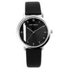 Montre Femme - Mila - Cadran Noir - Bracelet Cuir Noir - Quartz Miyota 2035