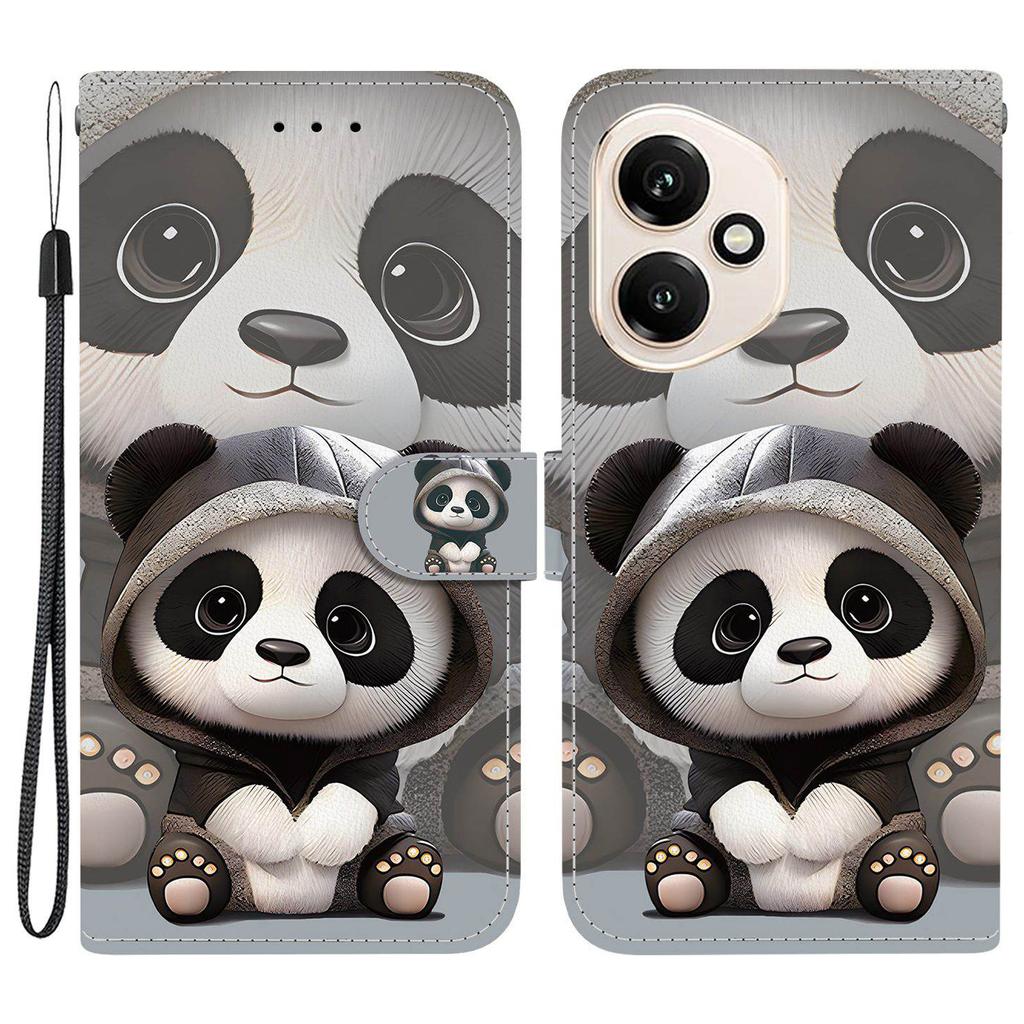 For Honor 400 5G (Global) Wallet Case Pattern Printing Leather Stand Phone Cover with Strap