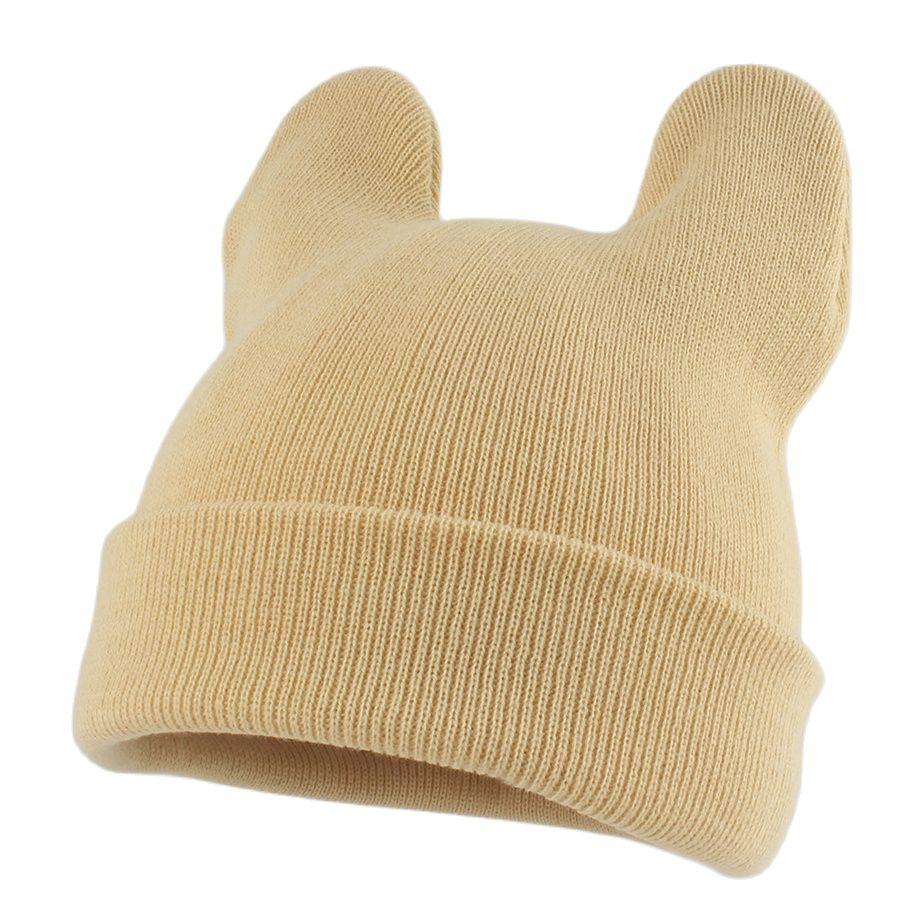New Korean Cute Beanie Fashion Street Hip Hop Cap Cartoon Cat Ears Knitted Hat Autumn Winter Cuffed Beanies Skullies Bonnet