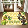 Crystal Velvet Square Rug Custom NamePlants vs. Zombie Pattern Non Slip Home Floor Decor Rug