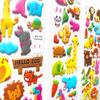10Sheets Animal 3D Puffy Stickers for Toddlers Kids, Bulk Preschool Sticker Sheets for Reward, Craft, Scrapbooking
