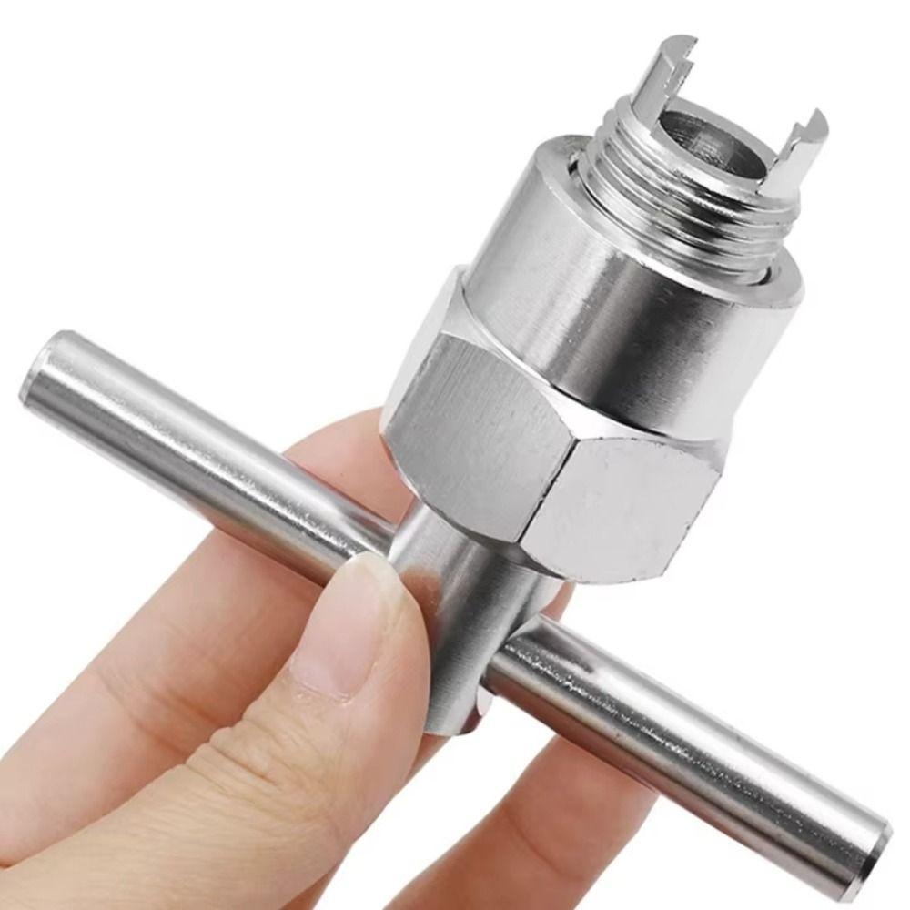 Aluminum Alloy Faucet Cartridge Puller Professional Single Handle Faucet Core Removal Tool Durable Silver Bathroom Faucet Wrench