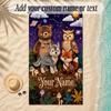 Forest Theme Soft Beach Towel Personalized Custom Name Text Towel Portable for Beach Pool Travel