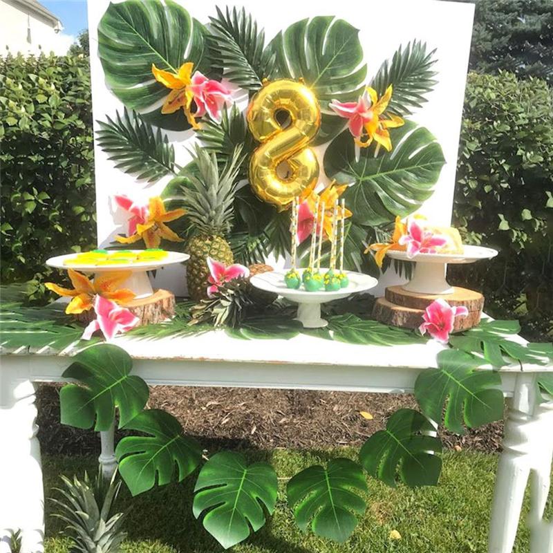 

2025+ Artificial Palm Leaves, 66 PCS Tropical Palm Leaves Artificial Plants Hawaiian Theme Party Decor Plant Jungle Decoration China Mainland
