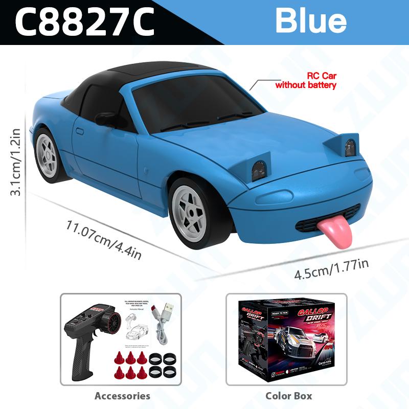 

C8827 1:43 4WD RC Drift Car with LED Light ESP Gyroscope Full Proportion Remote Control Vehical Electric Model for Kids Toy Gift