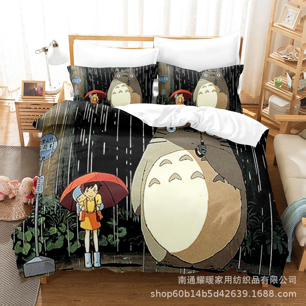 3D Digital Printing Bedding Four-Piece Set Three-Piece Set Chinchilla Bed Sheet Quilt Pillow