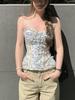 Vintage French Strapless Lace-Up Bustier