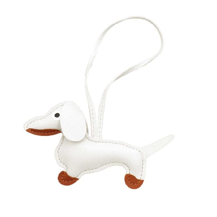 Süßer PU-Leder Tieranhänger Niedlicher Dackel Hund Schlüsselanhänger Anhänger Hängendes Ornament Rucksack Handtasche Charm Geschenk