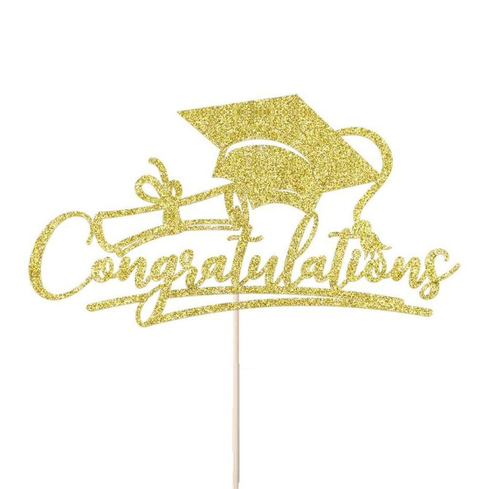 

Paper Graduation Cake Topper Multi-Style Congrats Grad Cake Topper College золотий