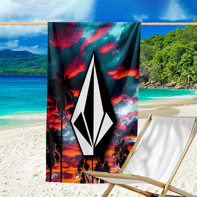 proof beach towel with a V-VOLCOM LOGO1 pattern - soft,absorbent,quick-drying,machine washable - perfect for swimming,camping,bathing