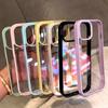 Candy Color Frame Transparent Case For For Iphone 17 Air 11 12 13 14 15 16 Pro Max Plus Clear Acrylic Bumper Back Cases Cover