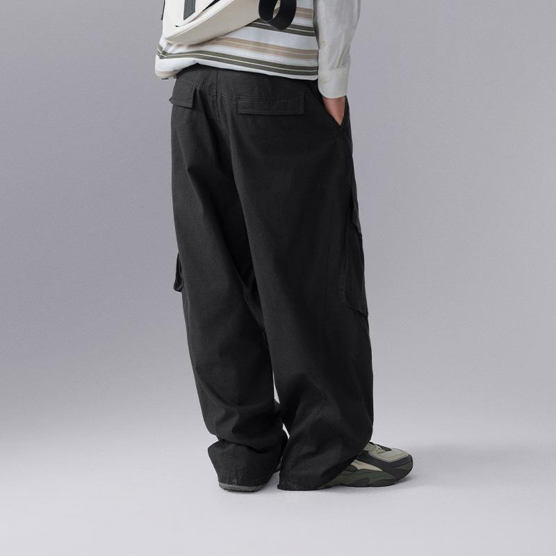 Li Ning CF Casual Solid Color Straight Leg Knit Sports Pants Men Bottoms Black AKXU503-2