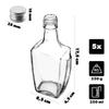 KADAX Glasflasche für Likör 250ml mit Schraubverschluss 5 Stück