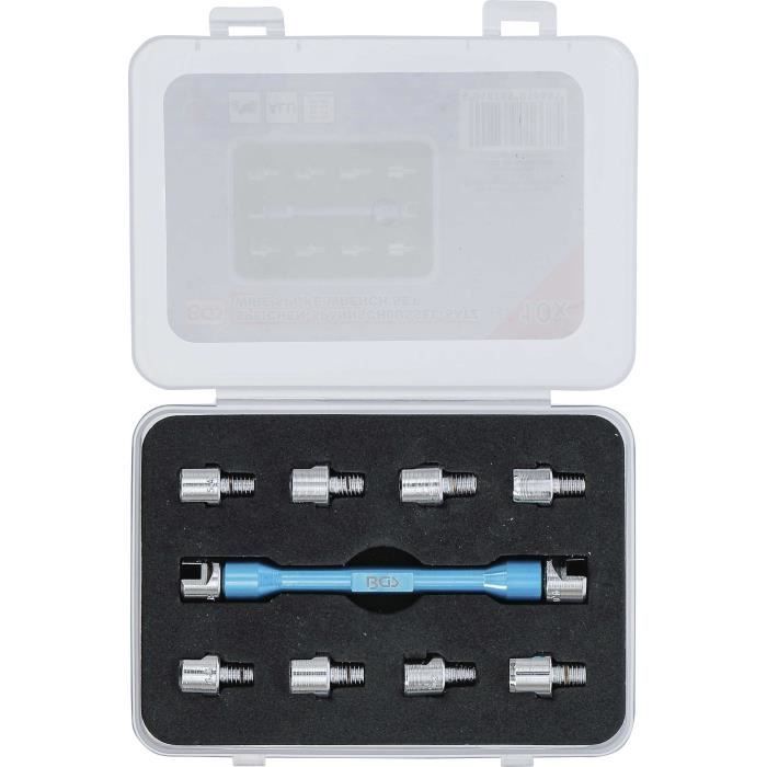 Clé de rayons - BGS - 10 pièces - Têtes interchangeables - Compatibilité 5.0-6.8mm - Motocross