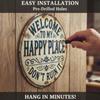 Outdoor Metal Wall Decor Round Welcome Sign Funny Don't Ruin It Quote for Front Door Porch Patio Garden Yard Fence Home Entryway