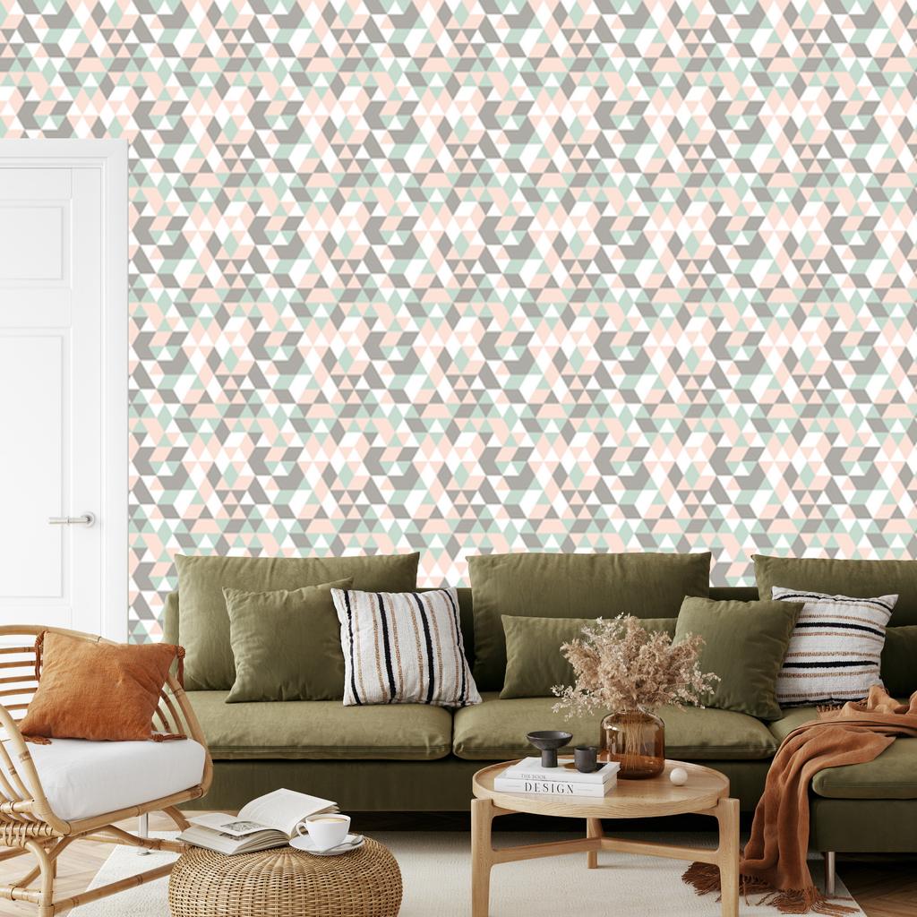 Geometric colorful pattern wallpaper for living room and bedroom 50x1000