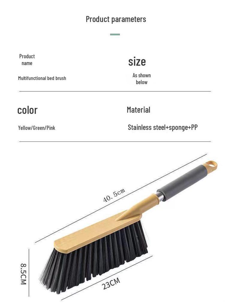 Long Handle Soft Bristle Broom for Household, Bed, and Sofa Cleaning